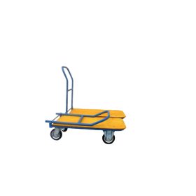   KK04, Áruszállító kézikocsi rakodó résszel, Rakfelület: 600x450 mm, Lehajtható karral, Teherbírás: 100 kg