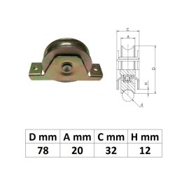   STTKG80U, Süllyesztett talpas tolókapu görgő U profil, 80 mm